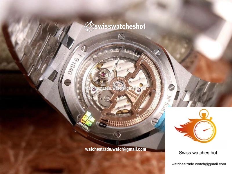 XF Factory Audemars Piguet Royal Oak JUMBO Extra-thin 15202ST.OO.1240ST.01 Stainlless Steel Cufflinks Blue “TAPISSERIE” Pattern 7