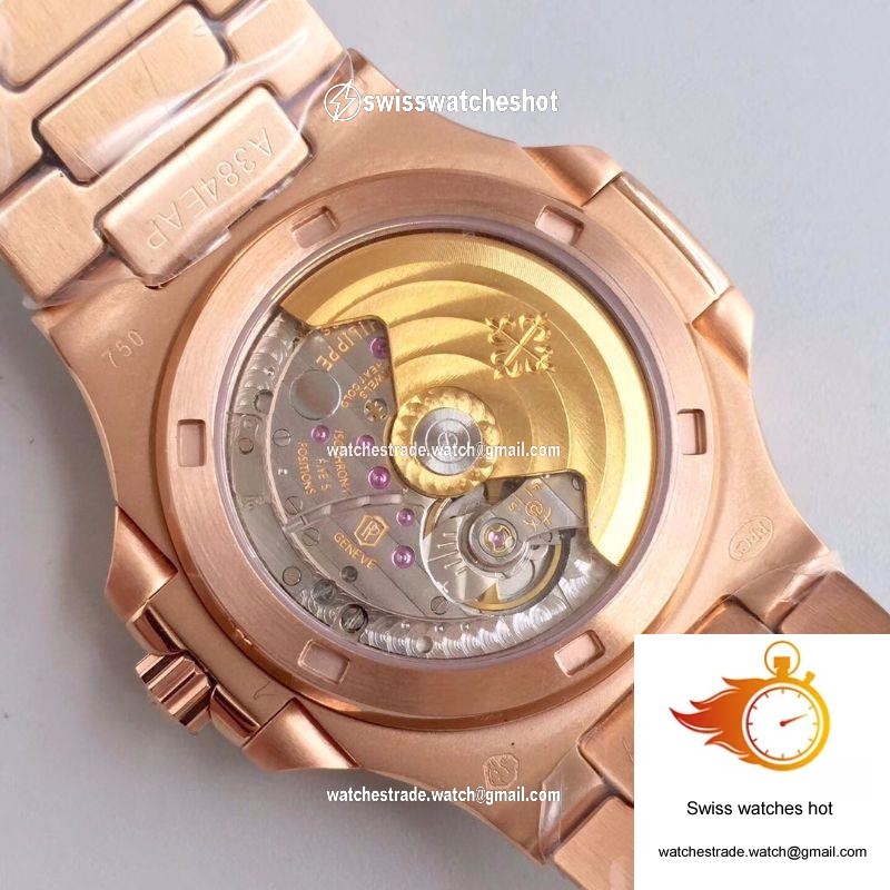 Patek Philippe Nautilus Jumbo 5719/1G-001 Rose Gold Diamonds Dial 7