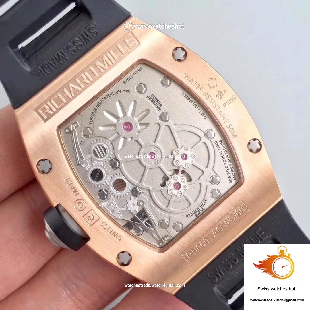 Richard Mille RM001 Rose Gold Tourbillon JB Factory Black Dial 7