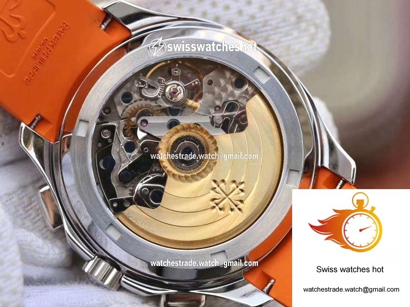 Patek Philippe Aquanaut Chronograph 5968A Orange Rubber Strap Black Dial 7