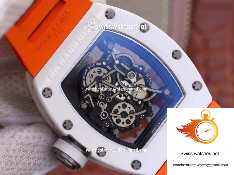 Richard Mille RM055 Skeleton Dial Orange Strap KV Factory V2 7