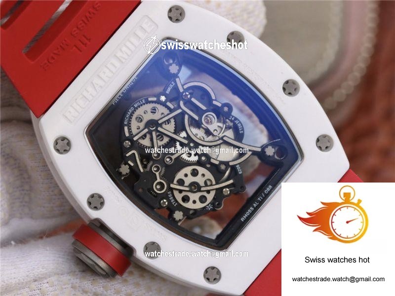Richard Mille RM055 Red Strap KV Factory Skeleton Dial 7