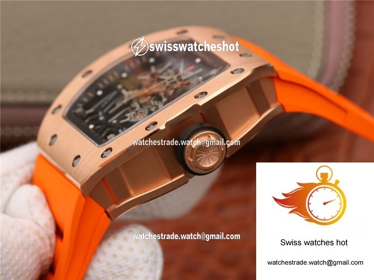Richard Mille RM035 Americas KV Factory Rose Gold Orange Strap 7