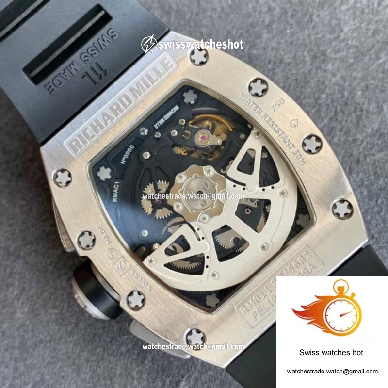Richard Mille RM011 KV Factory Black Rubber Strap 8