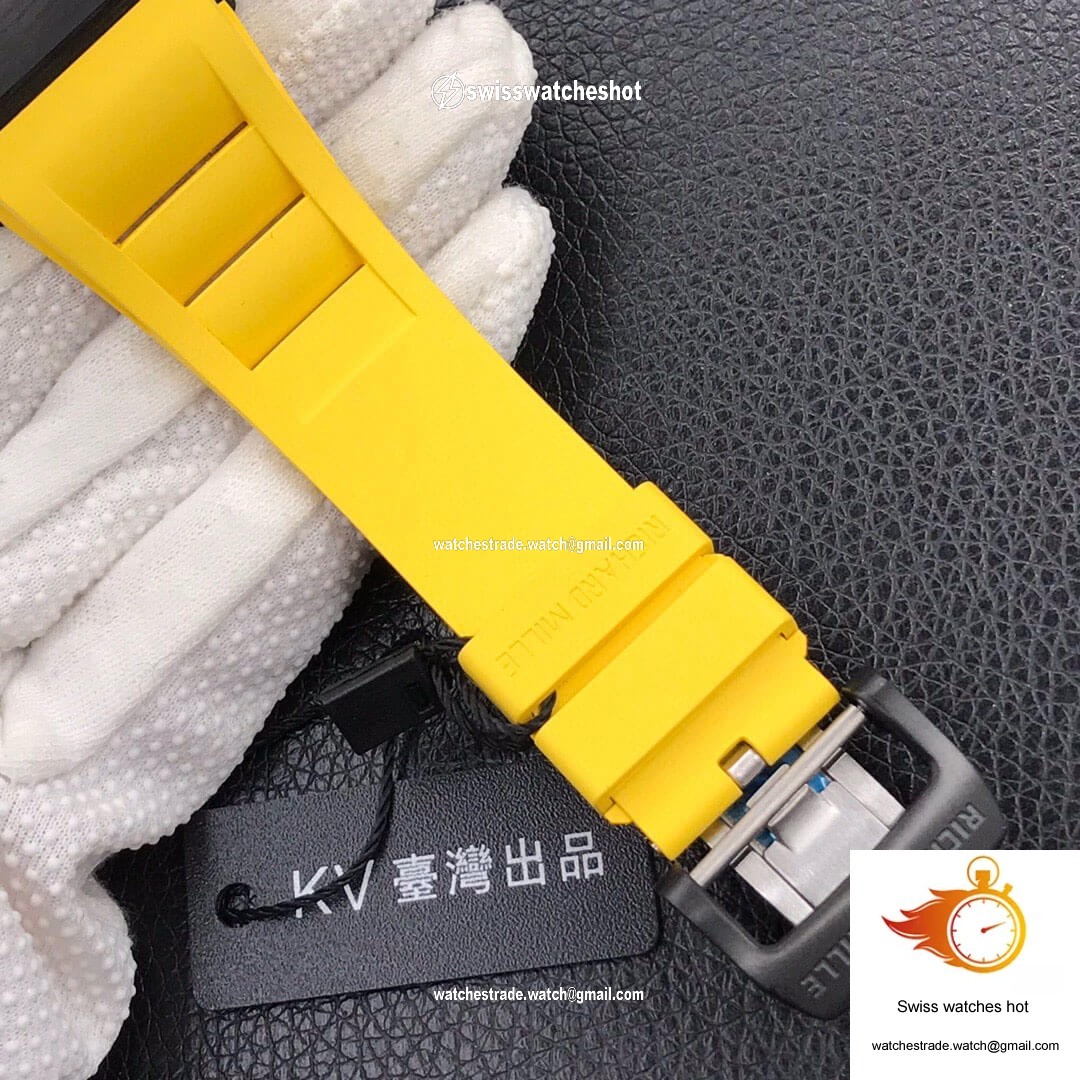 Richard Mille RM-011 KV Factory Forged Carbon Yellow Strap 8