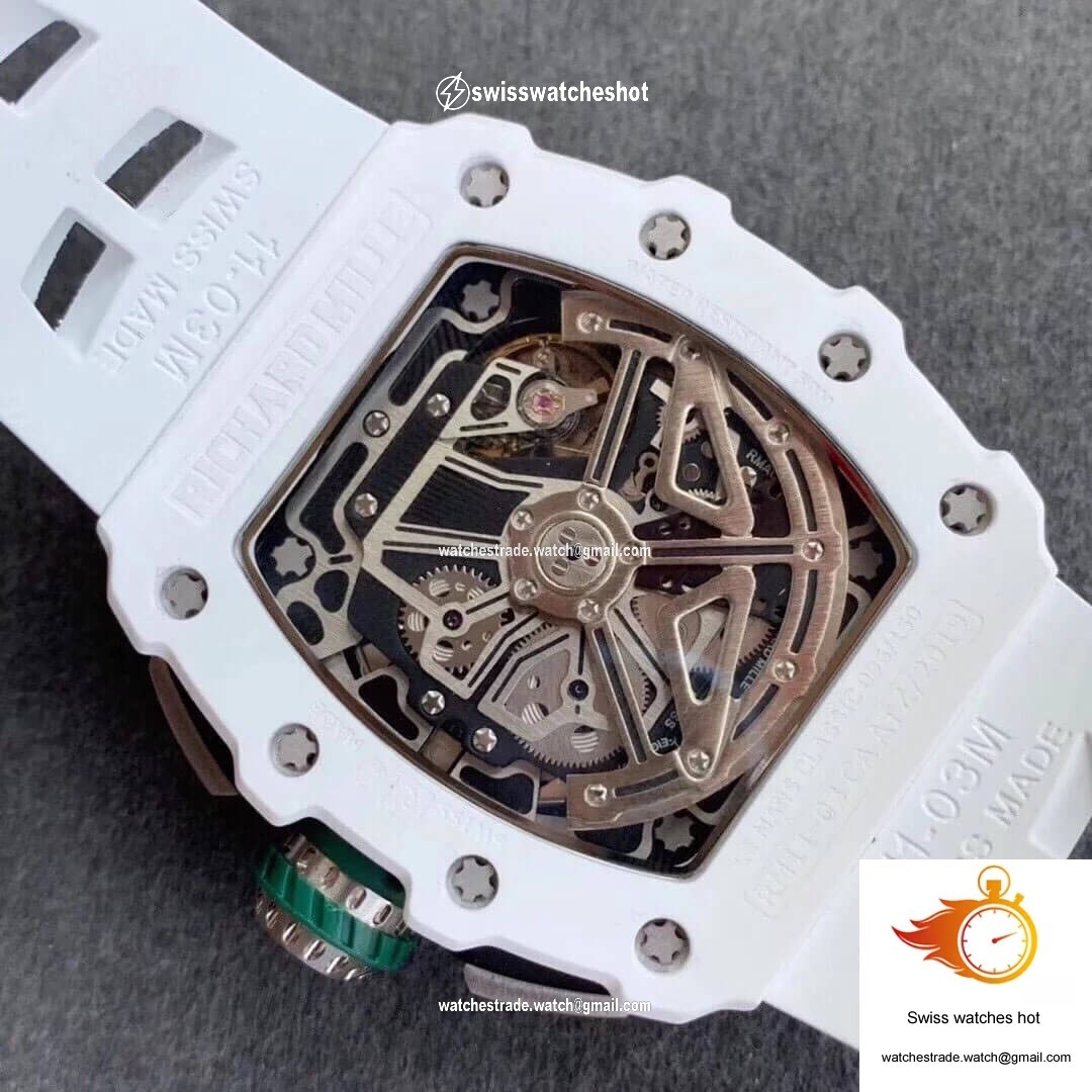 Richard Mille RM011-03 KV Factory Ceramic White Strap 8