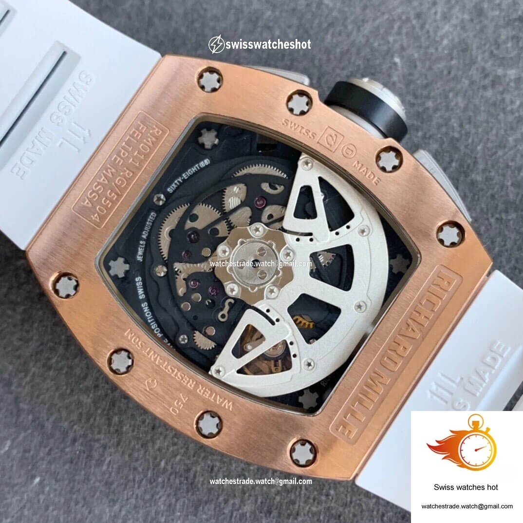 Richard Mille RM11 KV Factory Rose Gold White Strap 8