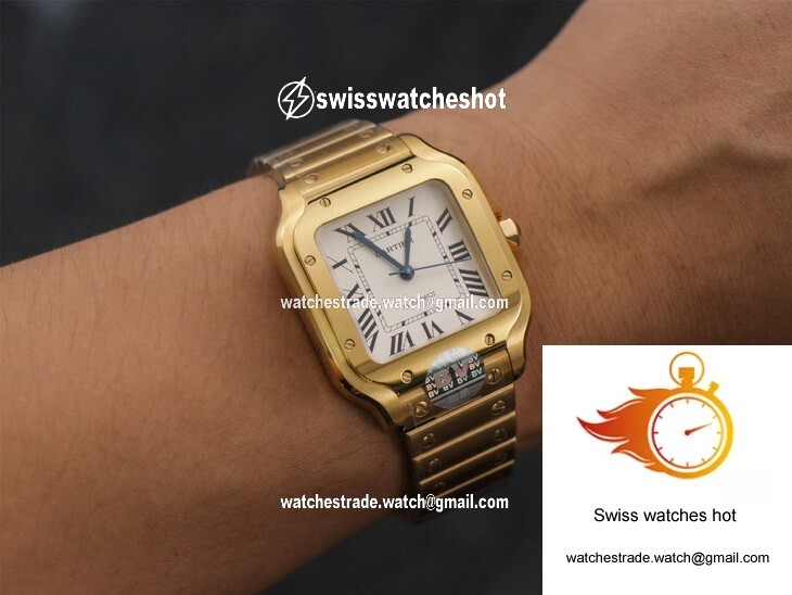 Cartier De Santos WSSA0010 BV Factory 18K Gold White Dial 8
