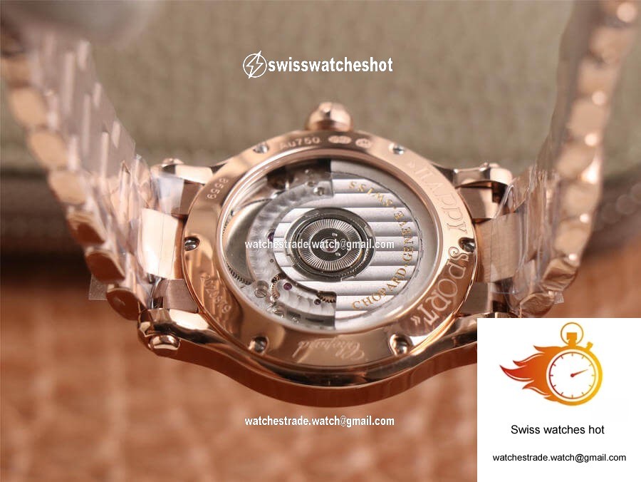 Chopard Happy Sport 274808-5002 YF Factory White Dial Rose Gold 8