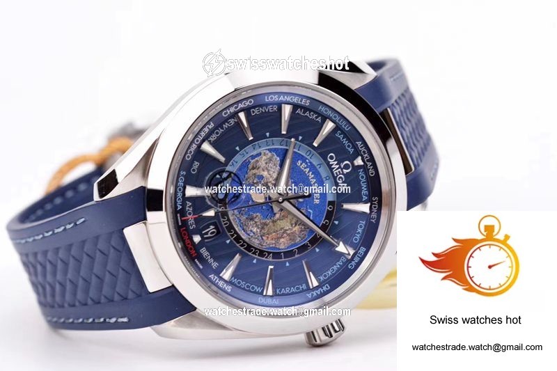 Omega Seamaster Aqua Terra GMT Worldtimer 220.12.43.22.03.001 VS Factory Blue Dial 8
