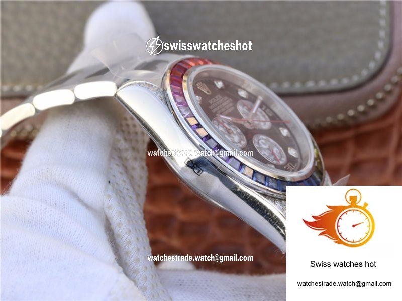 Rolex Daytona Cosmograph Rainbow 116595RBOW BL Factory Black Dial 8