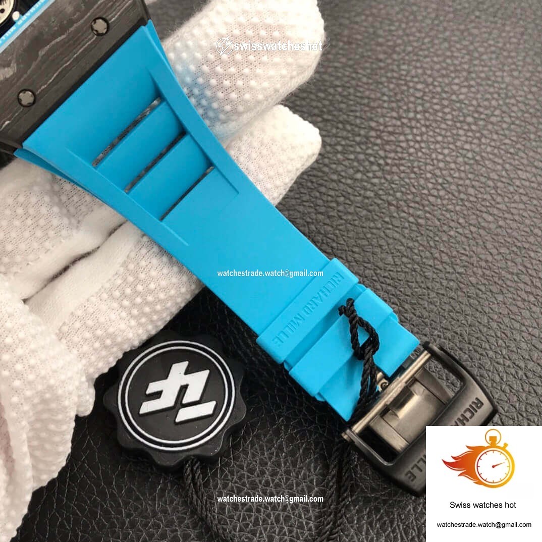 Richard Mille RM055 ZF Factory Blue Rubber Strap 8