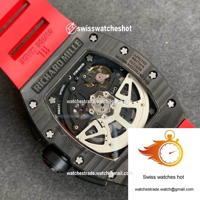 Richard Mille RM-011 KV Factory V2 Forged Carbon Case Rubber Strap 8