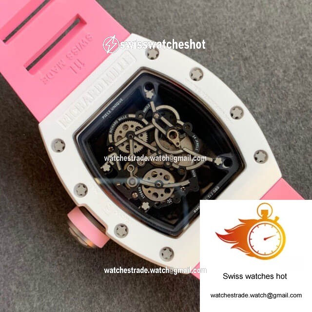 Richard Mille RM055 KV Factory V2 Pink Rubber Strap 8