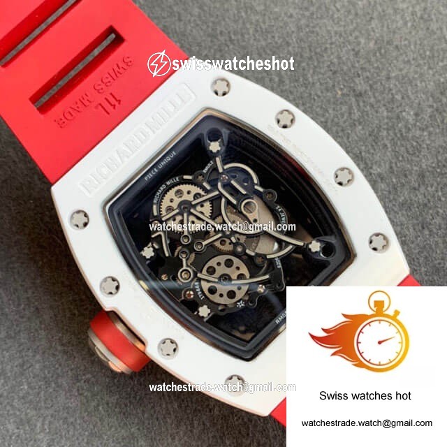 Richard Mille RM055 KV Factory V2 Red Rubber Strap 8