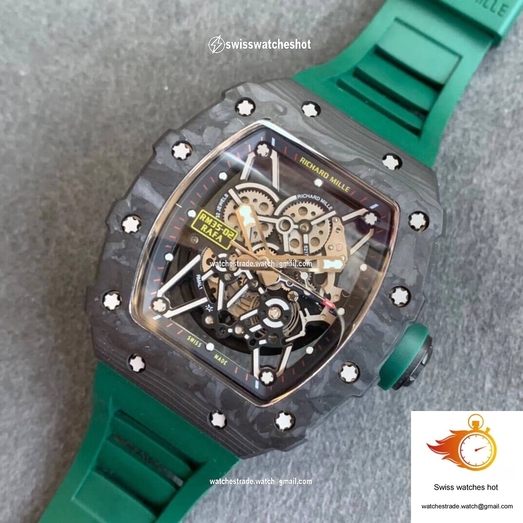 Richard Mille RM035-02 KV Factory V3 Carbon Fiber Green Strap 8