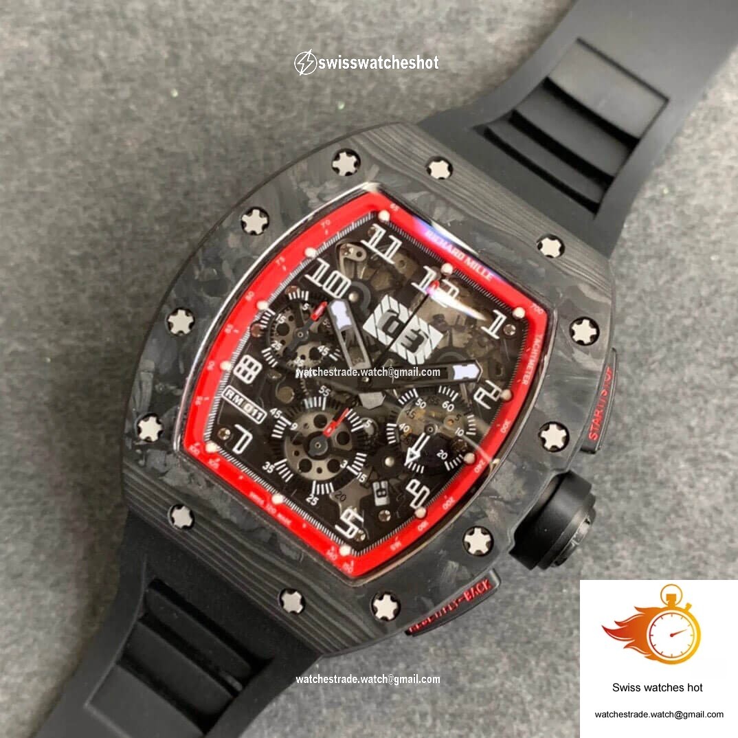Richard Mille RM011 KV Factory Carbon Fiber Skeleton Dial 8