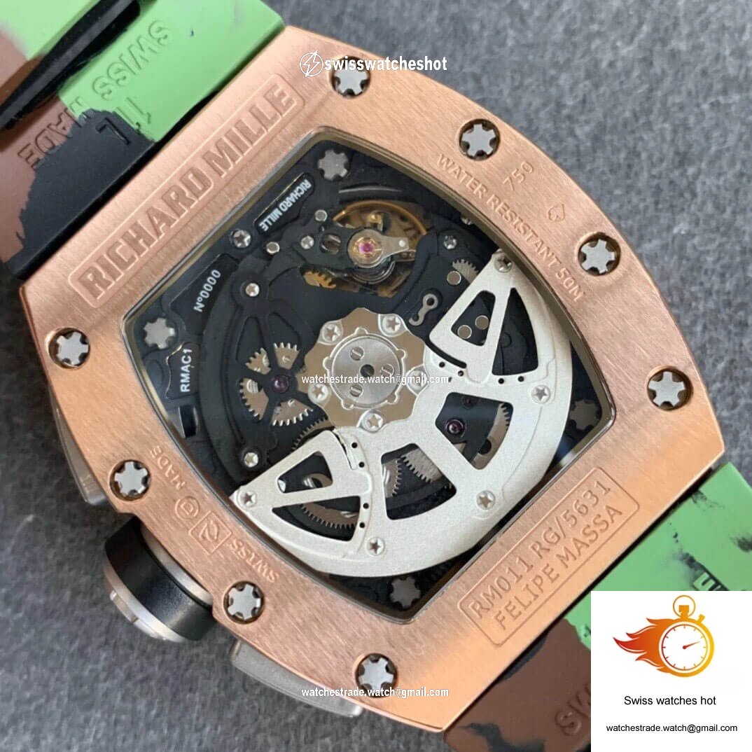 Richard Mille RM11 KV Factory Rose Gold Camouflage Strap 8