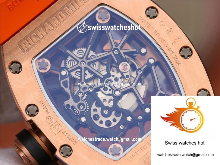 Richard Mille RM035 Americas KV Factory Rose Gold Orange Strap 8