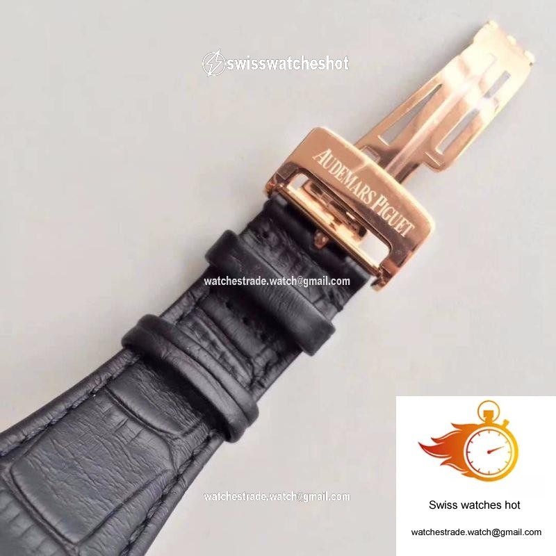 Audemars Piguet Royal Oak 15400 JF Factory Leather Strap Black Dial 8