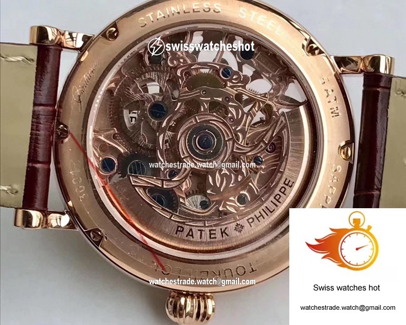 Patek Philippe Tourbillon Rose Gold Skeleton Dial 8