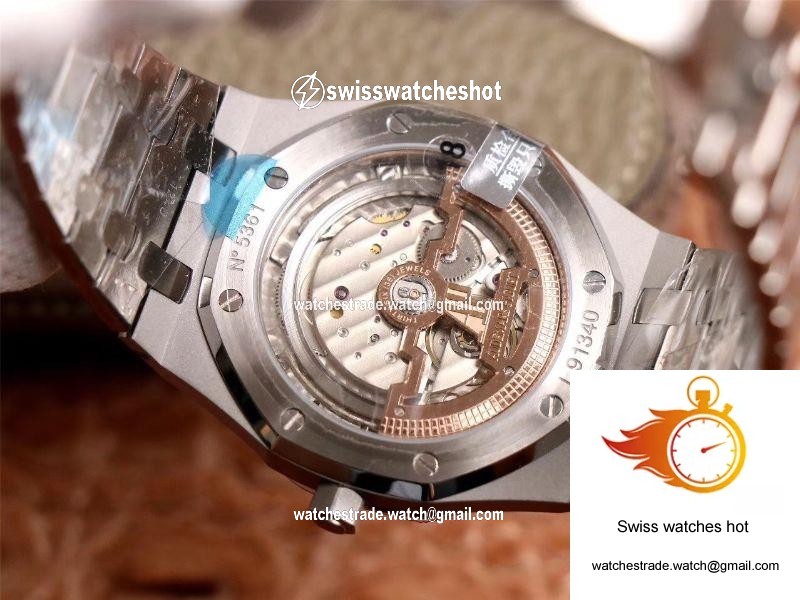XF Factory Audemars Piguet Royal Oak JUMBO Extra-thin 15202ST.OO.1240ST.01 Stainlless Steel Cufflinks Blue “TAPISSERIE” Pattern 8