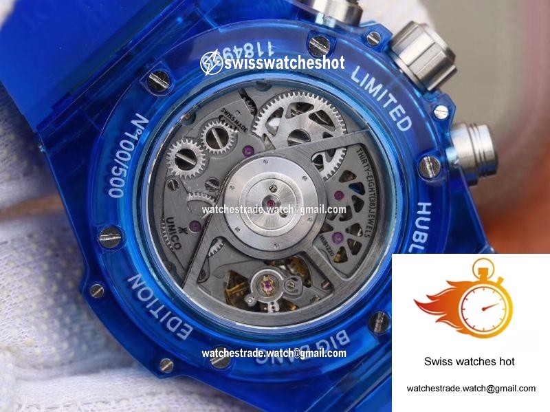 Hublot Big Bang Unico 411.JX.4802.RT Blue Strap Skeleton Dial 8