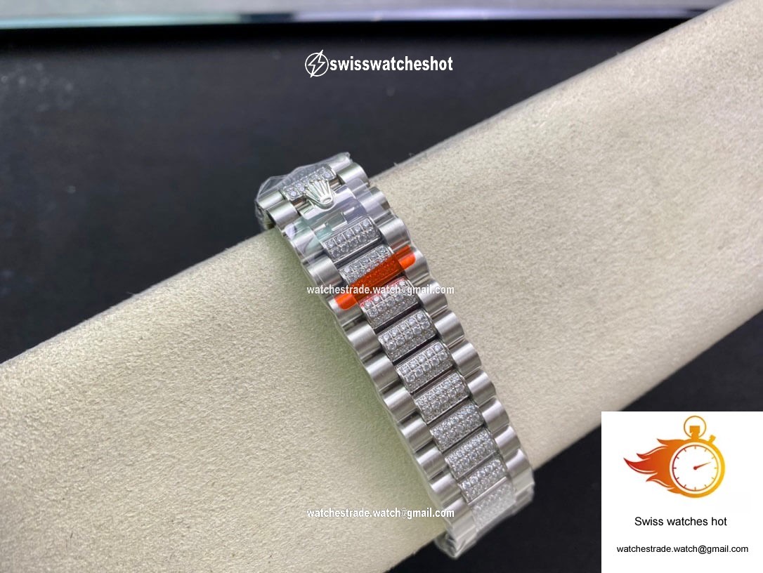 Rolex Day Date M128349RBR-0026 EW Factory Diamond-Set Bezel 9