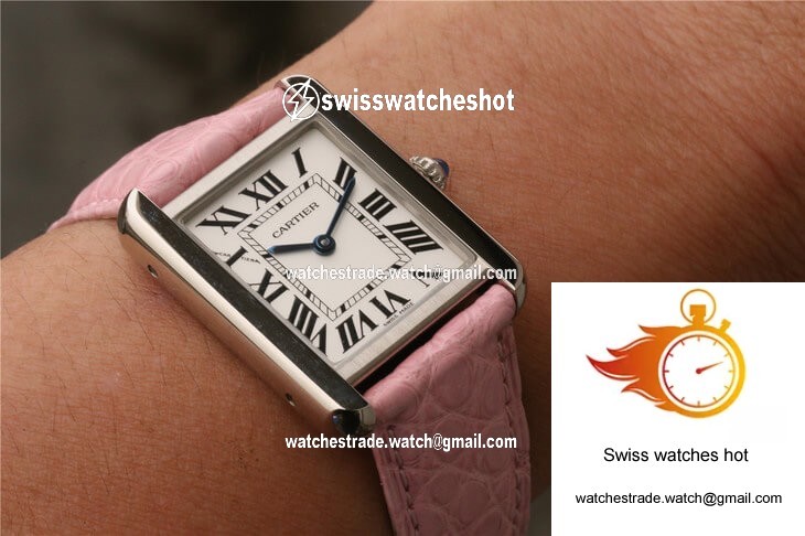 Cartier Tank Ladies Stainless Steel White Dial 9