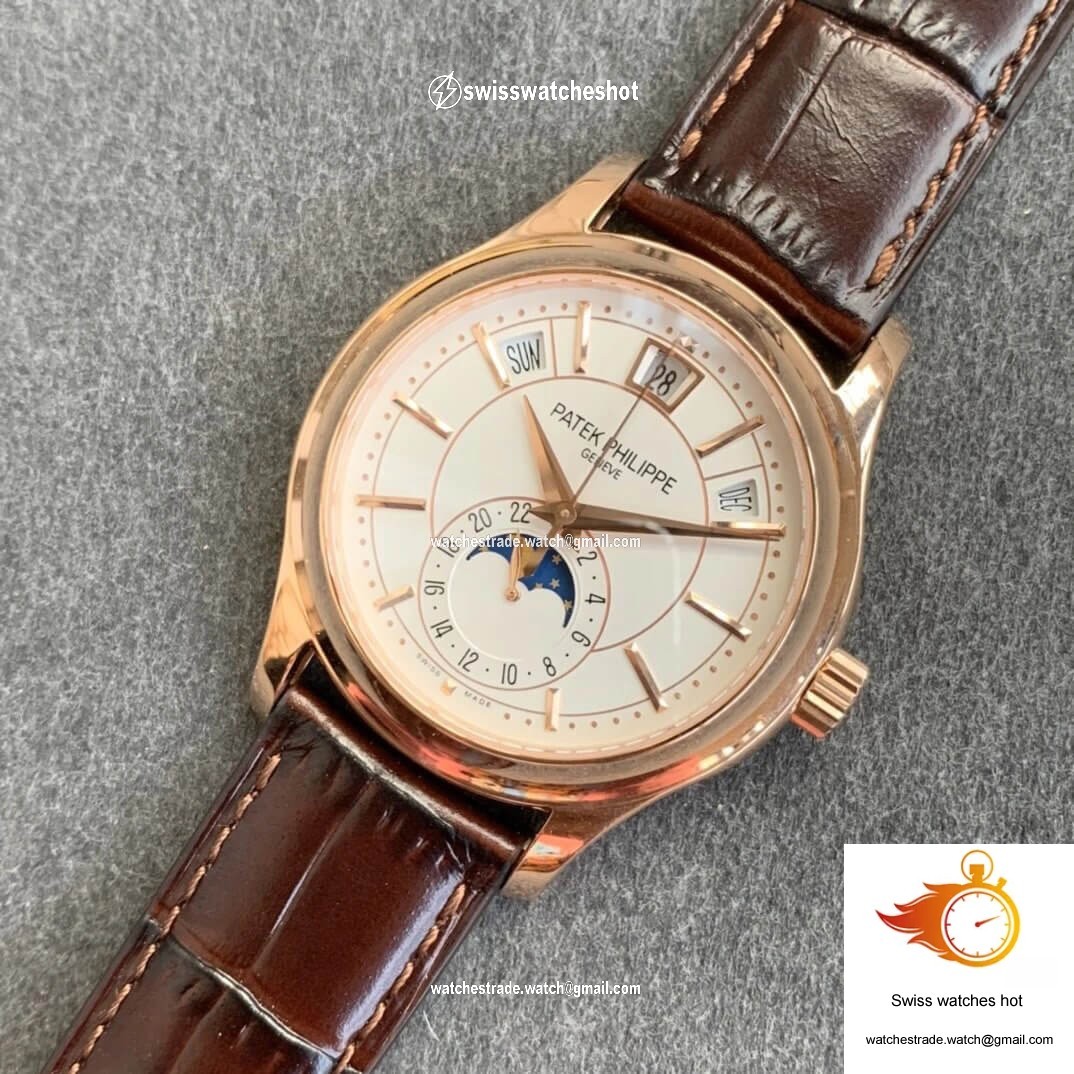 Patek Philippe Complications 5205R-001 GR Factory Rose Gold Milky White Dial 9