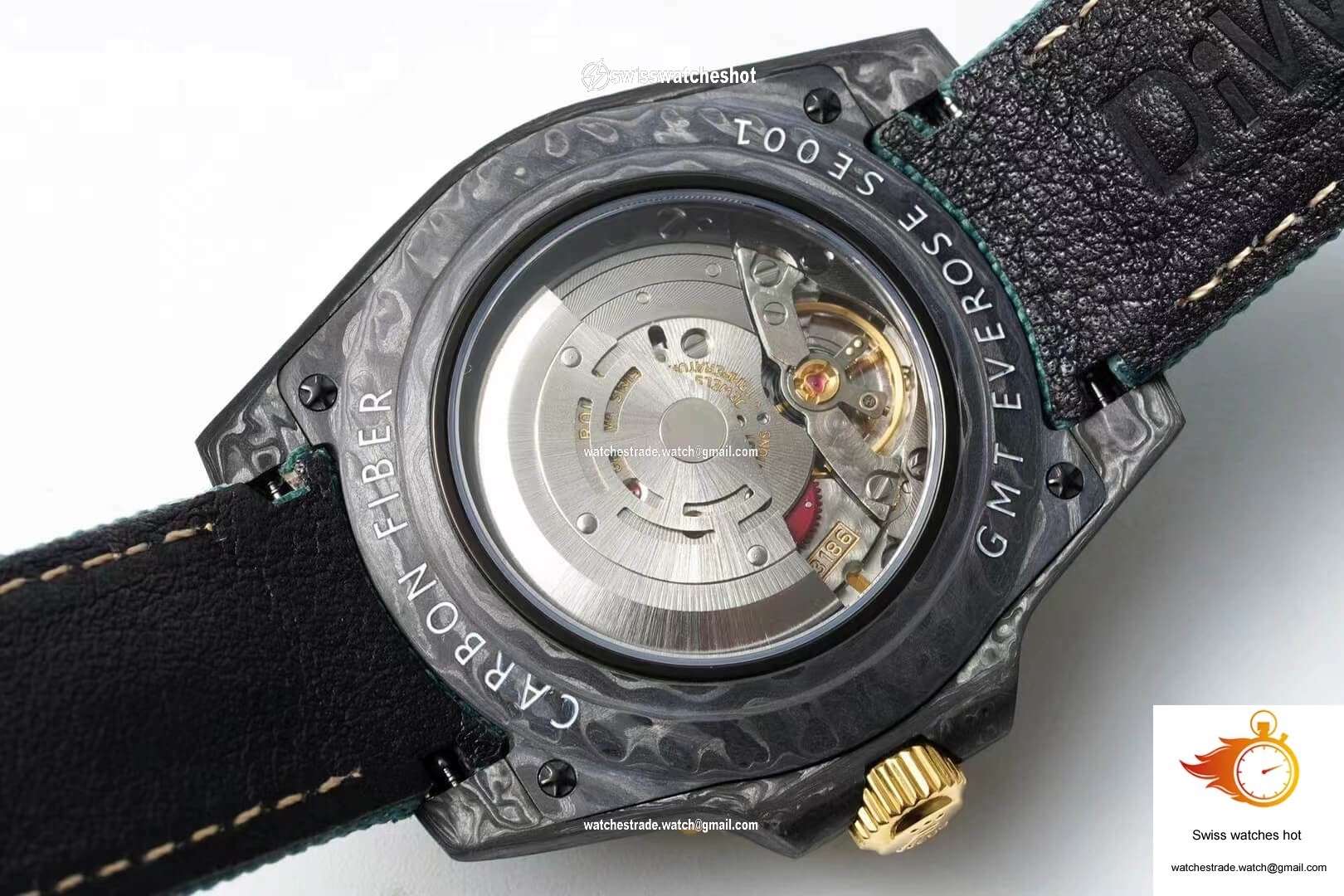 Rolex GMT-MASTER II Diw Carbon Fiber Case Green Fabric Strap 9
