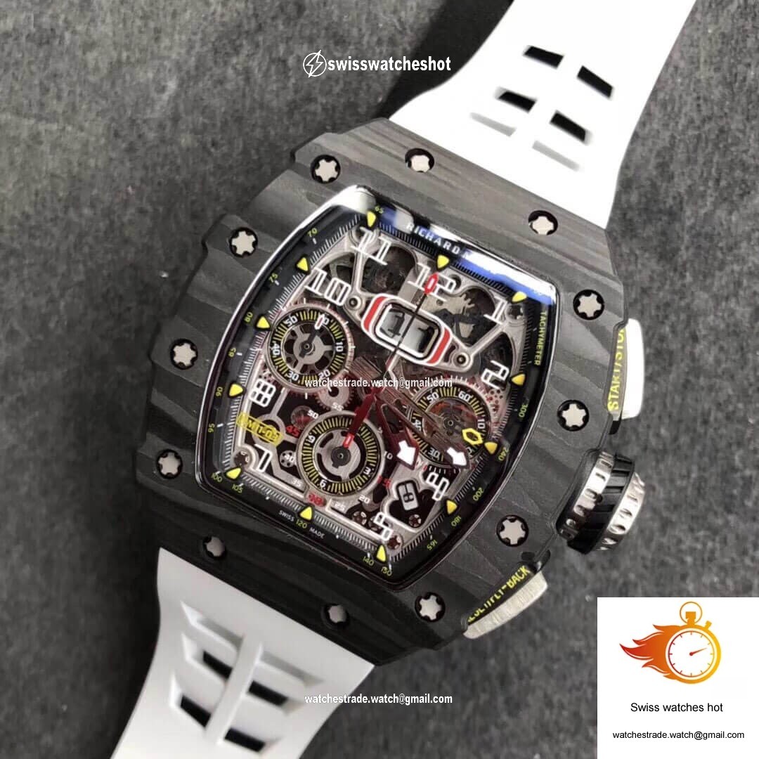 Richard Mille RM011-03 KV Factory Carbon Fiber White Strap 9