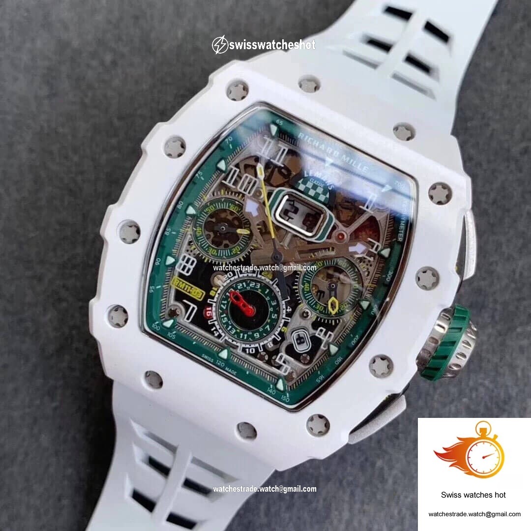 Richard Mille RM011-03 KV Factory Ceramic White Strap 9