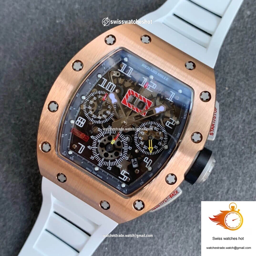 Richard Mille RM11 KV Factory Rose Gold White Strap 9
