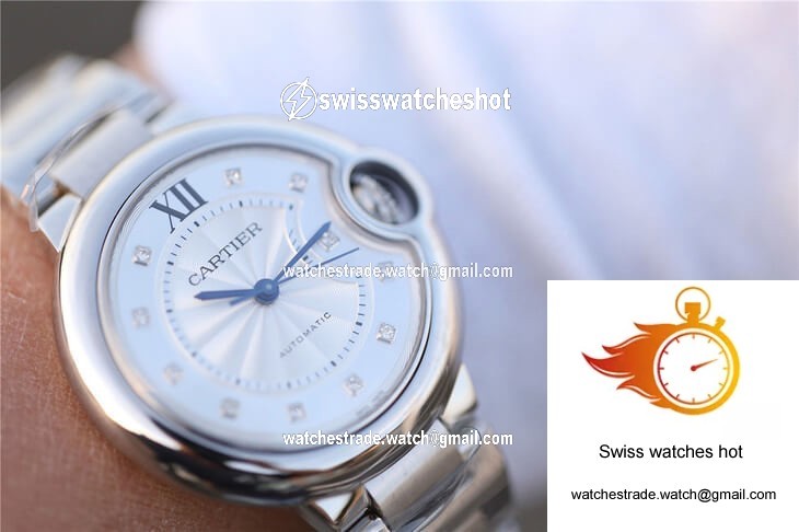 Ballon Bleu De Cartier WE902074 V6 Factory Diamond Silverr Dial 9