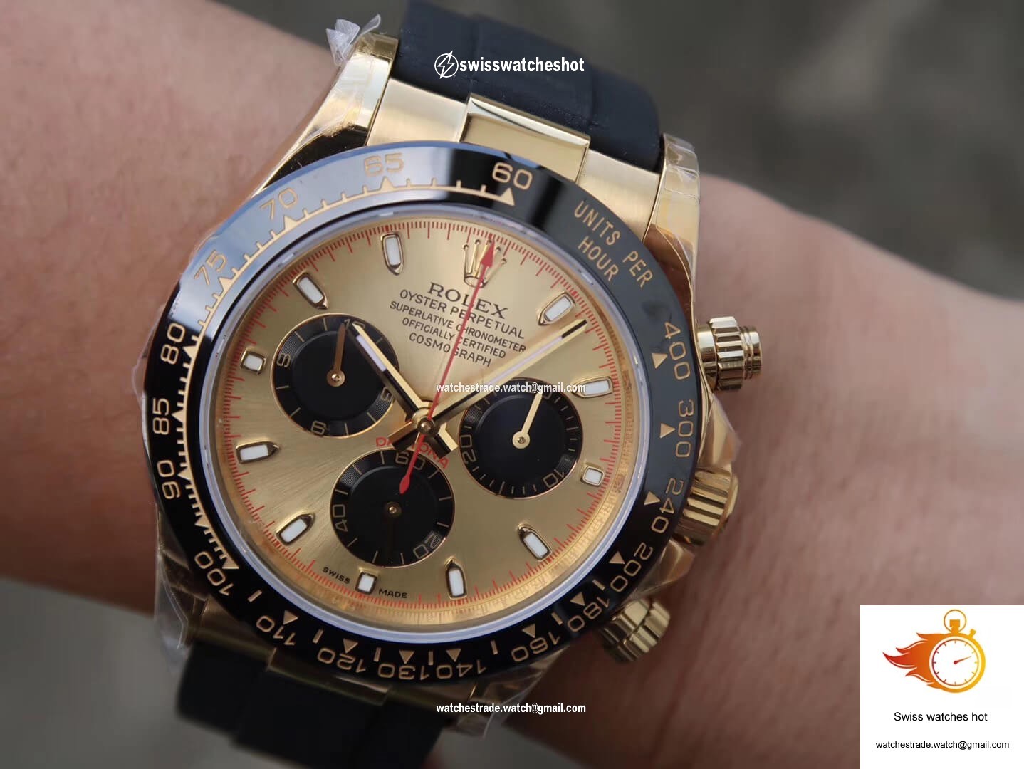 Rolex Daytona Cosmograph 116518ln JH Factory V6 Yellow Gold Black Chronograph 9