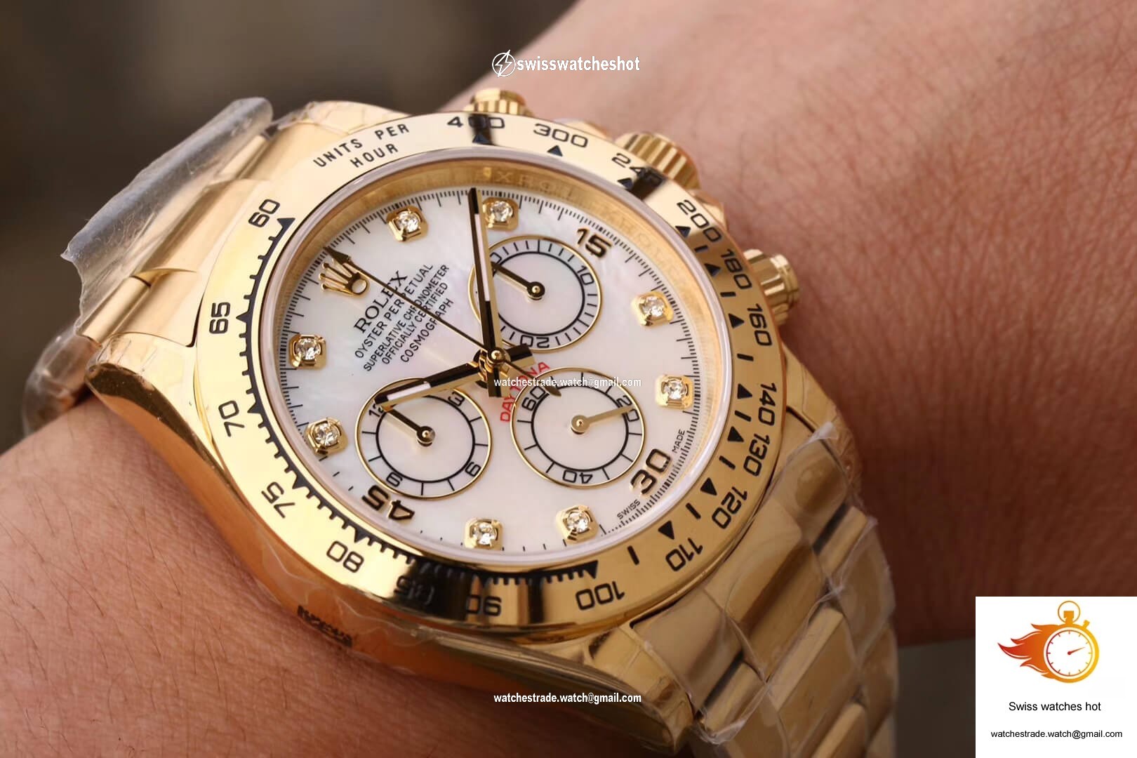 Rolex Daytona Cosmograph 116528-78598 JH Factory Yellow Gold Diamonds Dial 9