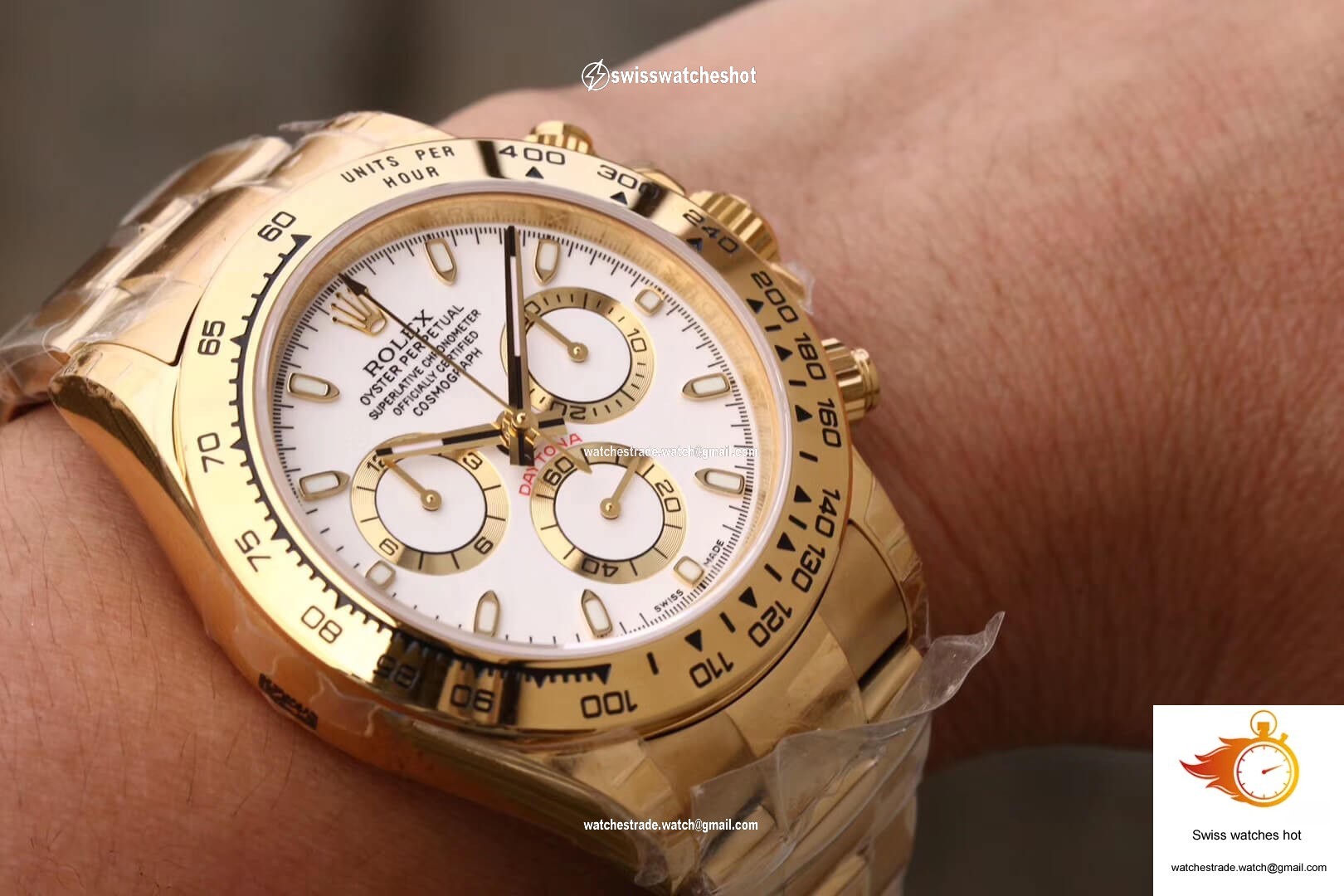Rolex Daytona Cosmograph M116508-0001 JH Factory Yellow Gold White Dial 9