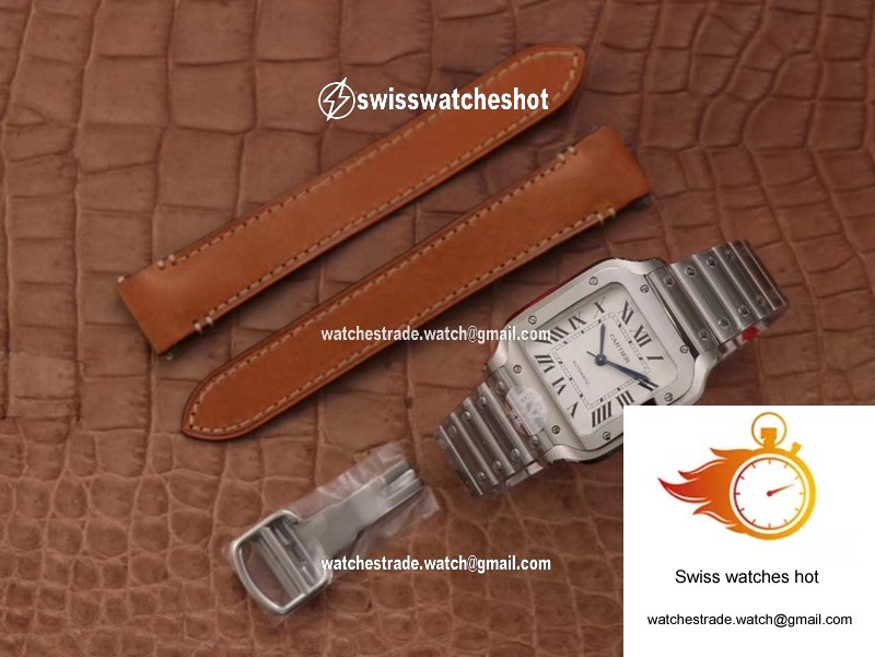 Cartier Santos WSSA0029 BV Factory Silver White Dial 9