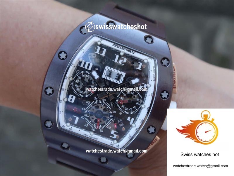 Richard Mille Chronograph RM011 KV Factory Brown Crystal Dial 9