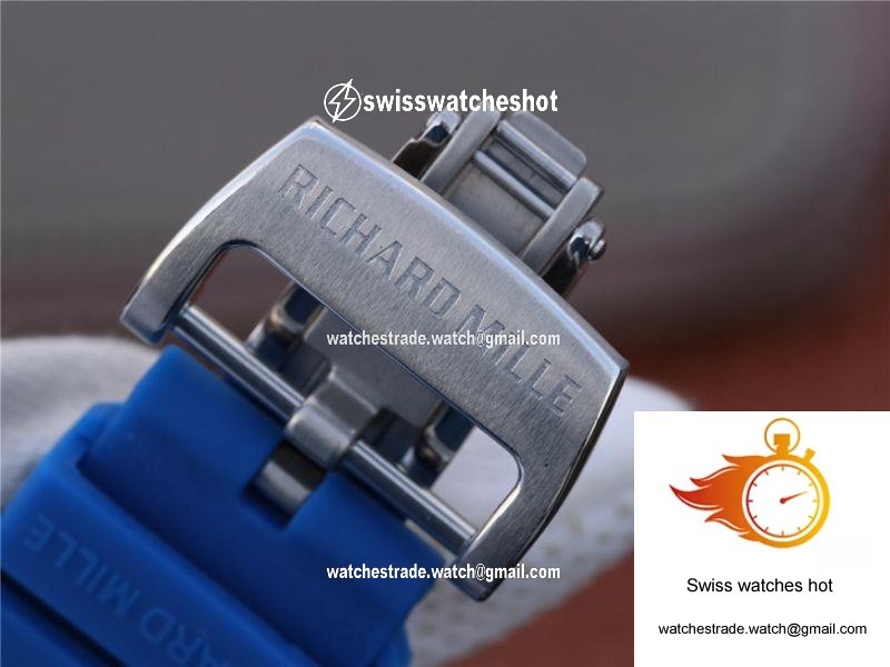 Richard Mille RM055 KV Factory White Ceramic Blue Hollow Dial 9