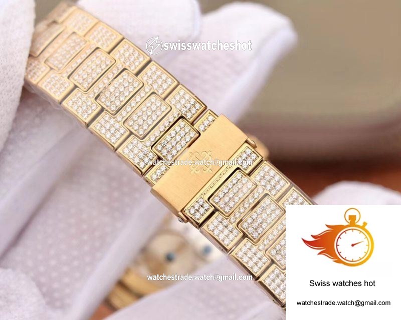 Patek Philippe Nautilus Jumbo 5711 Tourbillon R8 Factory 18K Yellow Gold Diamond Dial 9