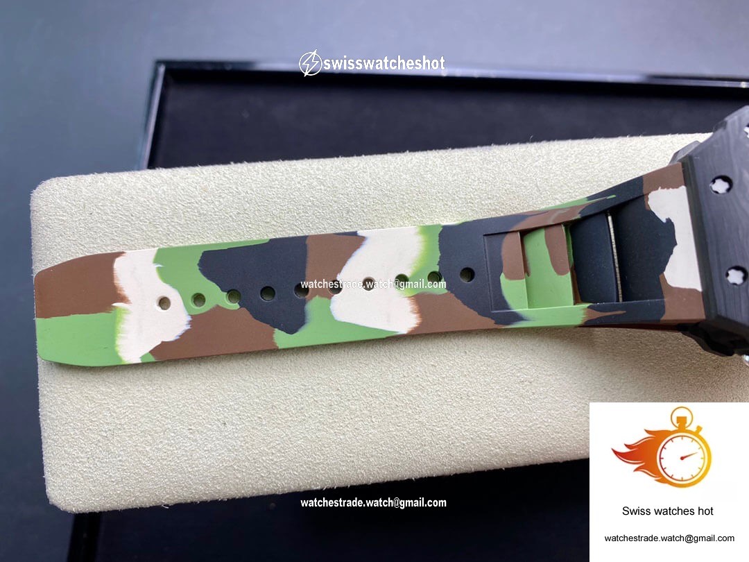 Richard Mille RM-011 KV Factory V2 Carbon Fiber Camo Rubber Strap 9
