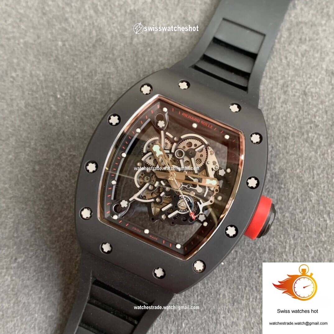 Richard Mille RM055 KV Factory V2 Ceramic Black Rubber Strap 9