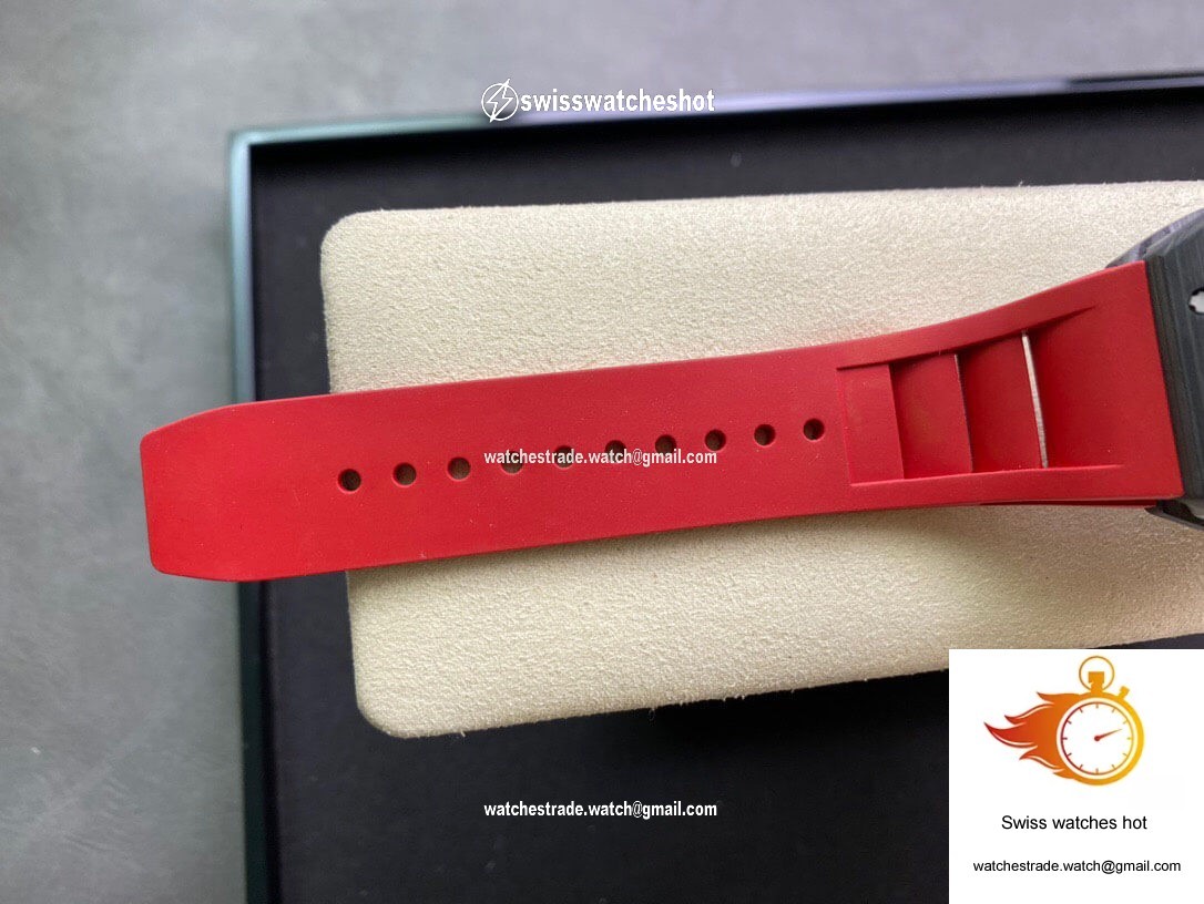 Richard Mille RM055 KV Factory V2 Carbon Fiber Red Strap 9