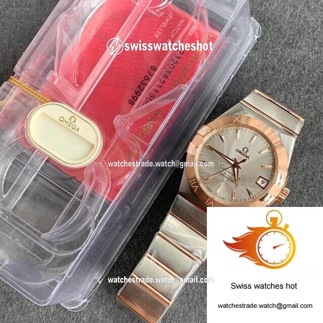 Omega Constellation 123.20.38.21.02.001 VS Factory Gold Bezel 9