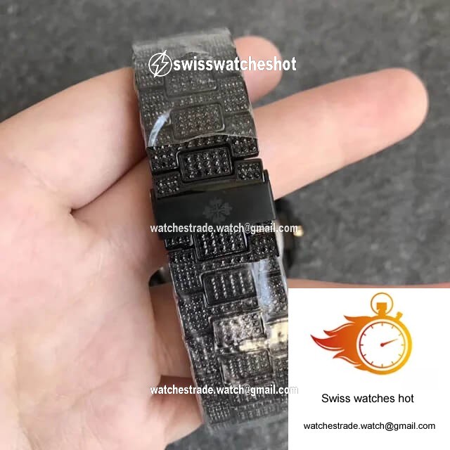 Patek Philippe Nautilus 5719/10G-010 PPF Factory Full Diamond Black Dial 9