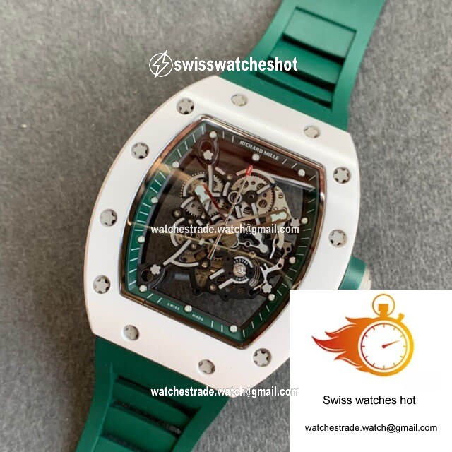 Richard Mille RM055 KV Factory V2 Green Rubber Strap 9