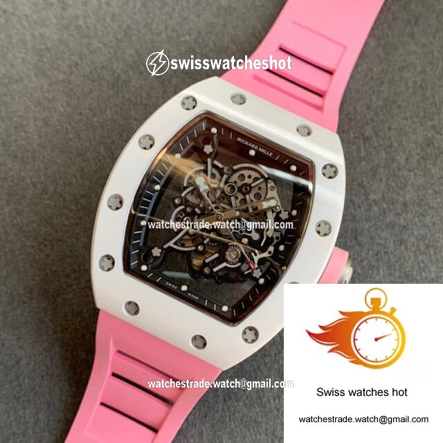 Richard Mille RM055 KV Factory V2 Pink Rubber Strap 9