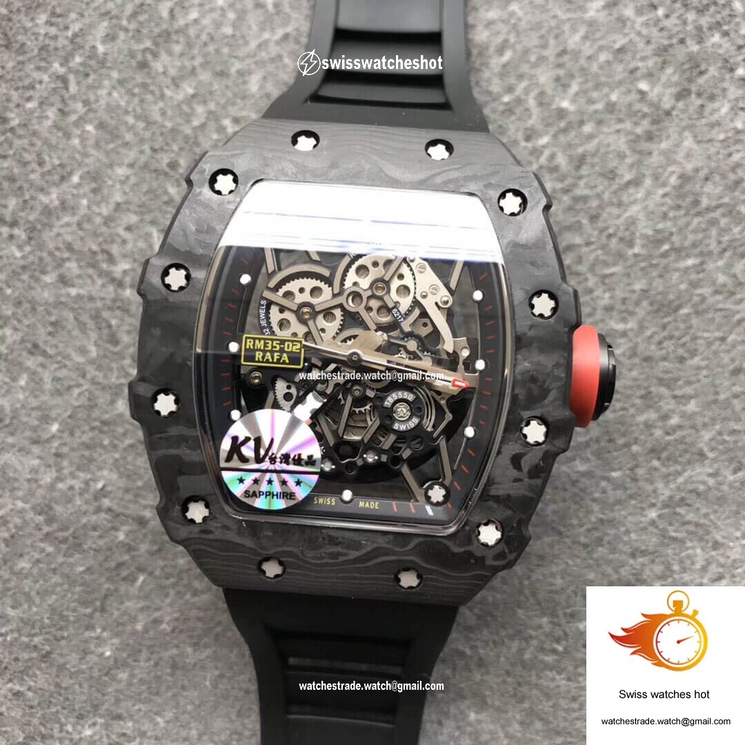 Richard Mille RM35-02 KV Factory V3 Carbon Fiber Black Strap 9